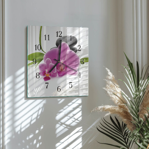 Orologio quadrato Orchidea