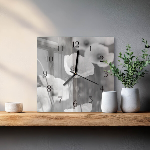 Orologio quadrato Papaveri