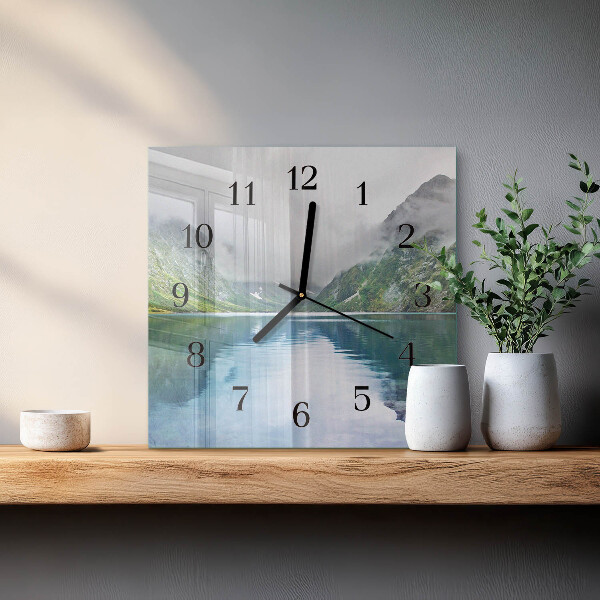 Orologio quadrato Lago di montagna