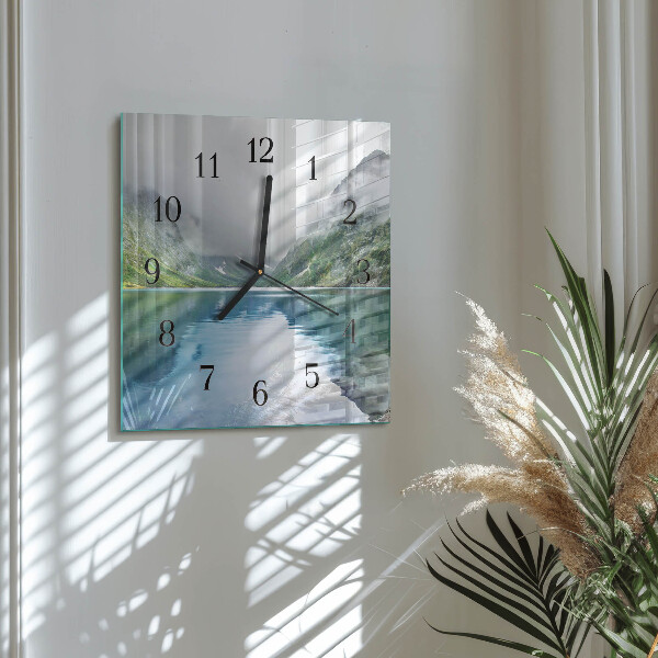 Orologio quadrato Lago di montagna