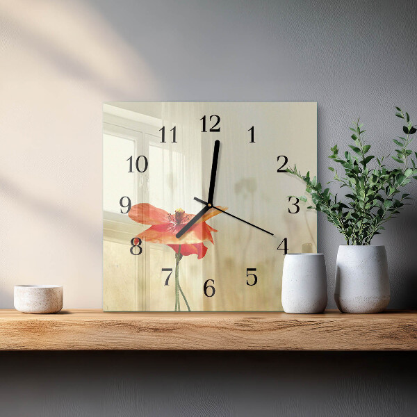Orologio quadrato Papavero