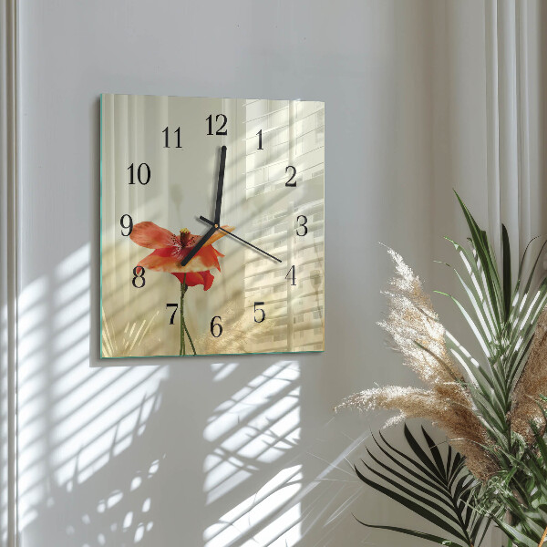 Orologio quadrato Papavero