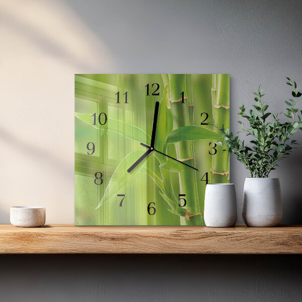 Orologio quadrato Pianta di bambù