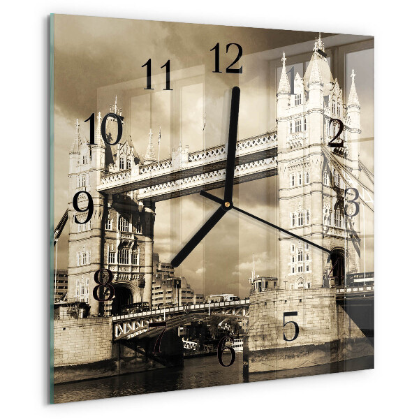Orologio quadrato Ponte di Londra, seppia