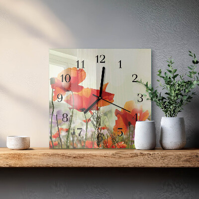 Orologio quadrato Papaveri