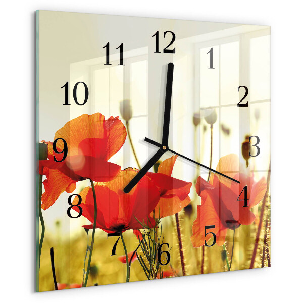 Orologio quadrato Papaveri