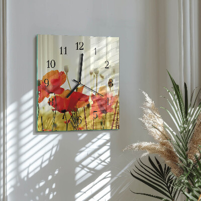 Orologio quadrato Papaveri