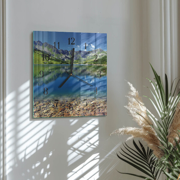 Orologio quadrato Lago di montagna