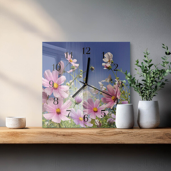 Orologio quadrato Fiori di cosmo
