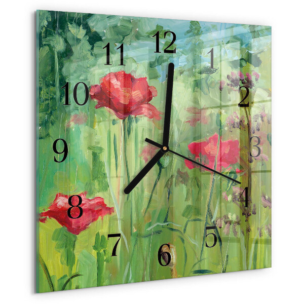 Orologio quadrato Papaveri