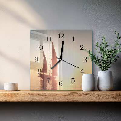 Orologio quadrato Barca a vela