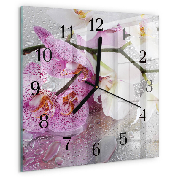 Orologio quadrato Orchidea
