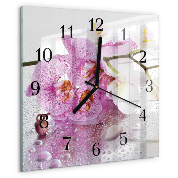 Orologio quadrato Orchidea