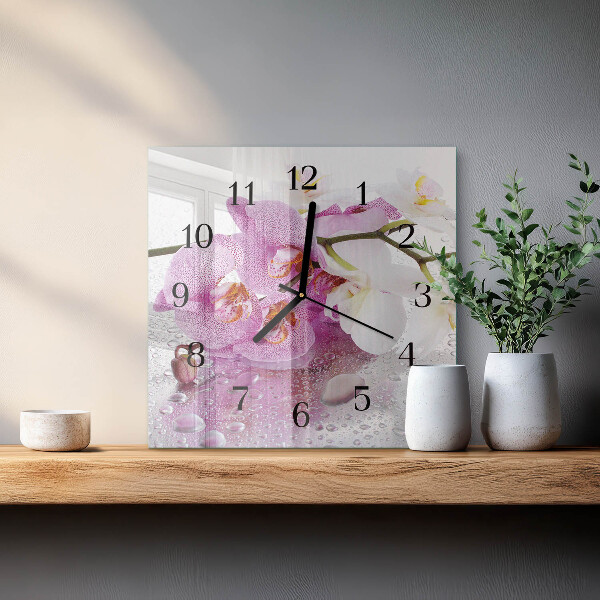 Orologio quadrato Orchidea