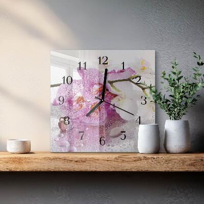 Orologio quadrato Orchidea