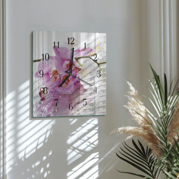 Orologio quadrato Orchidea