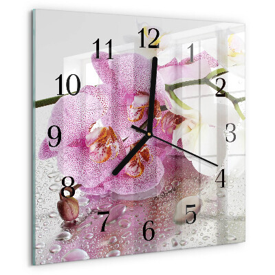 Orologio quadrato Orchidea