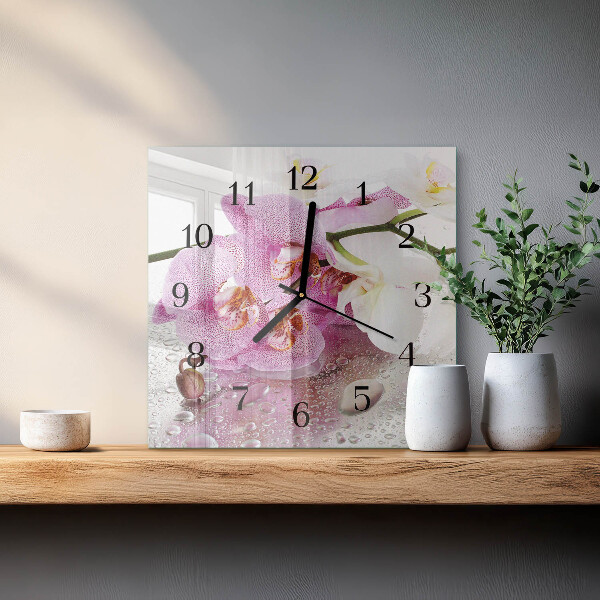 Orologio quadrato Orchidea