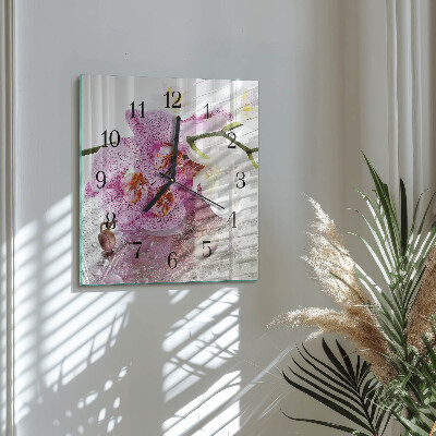 Orologio quadrato Orchidea
