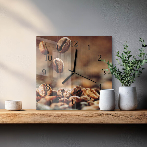 Orologio quadrato chicchi di caffè