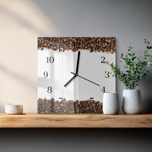 Orologio quadrato chicchi di caffè
