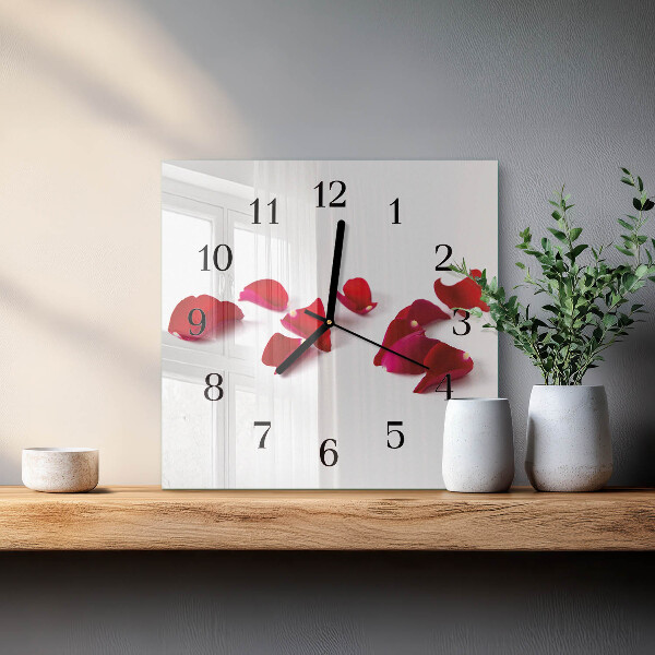 Orologio quadrato Petali di rosa