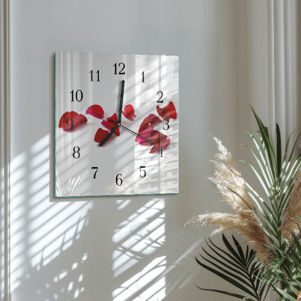 Orologio quadrato Petali di rosa