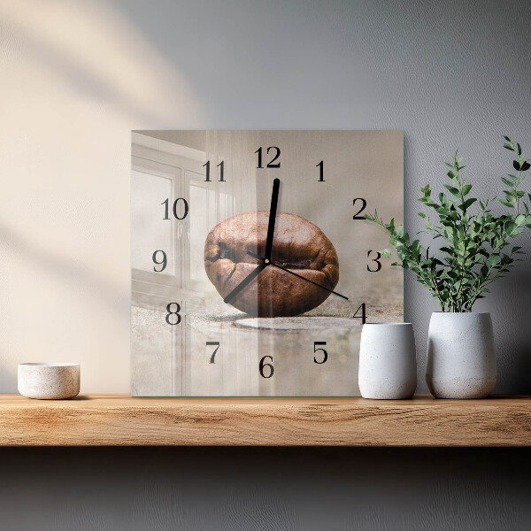 Orologio quadrato Chicco di caffè