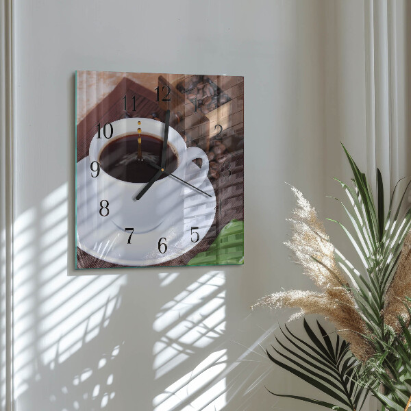 Orologio quadrato Caffè