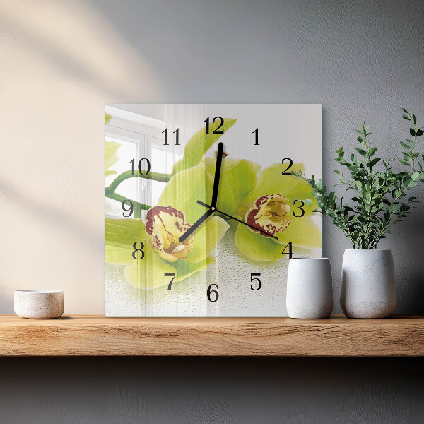 Orologio quadrato Orchidea
