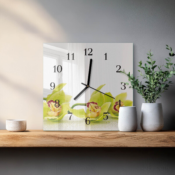 Orologio quadrato Orchidea