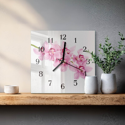Orologio quadrato Orchidea