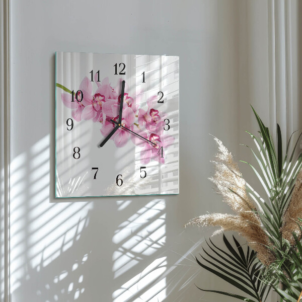 Orologio quadrato Orchidea