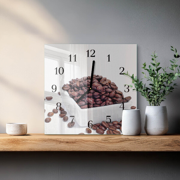 Orologio quadrato chicchi di caffè