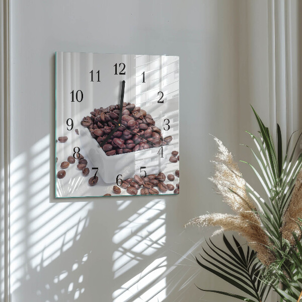 Orologio quadrato chicchi di caffè