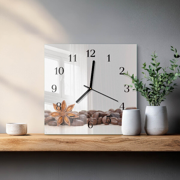 Orologio quadrato chicchi di caffè