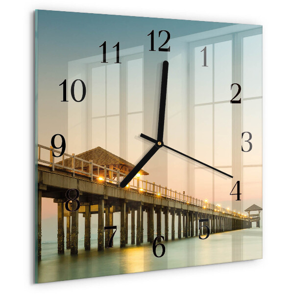Orologio quadrato Passerella in legno