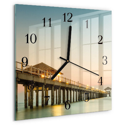 Orologio quadrato Passerella in legno