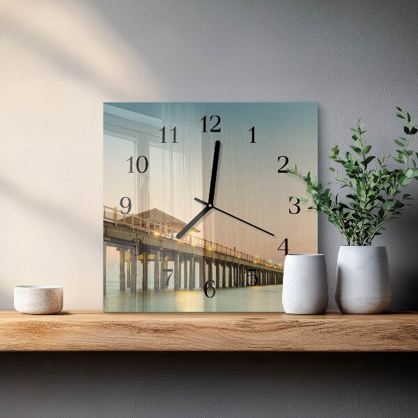 Orologio quadrato Passerella in legno