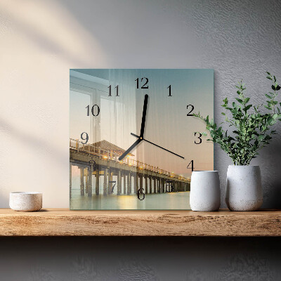 Orologio quadrato Passerella in legno