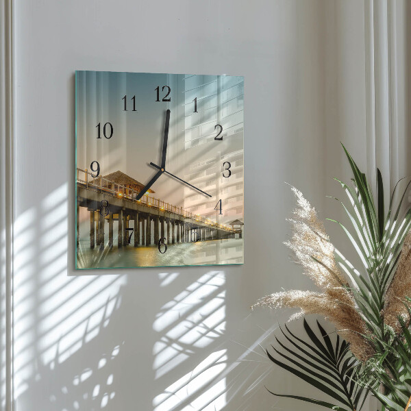 Orologio quadrato Passerella in legno
