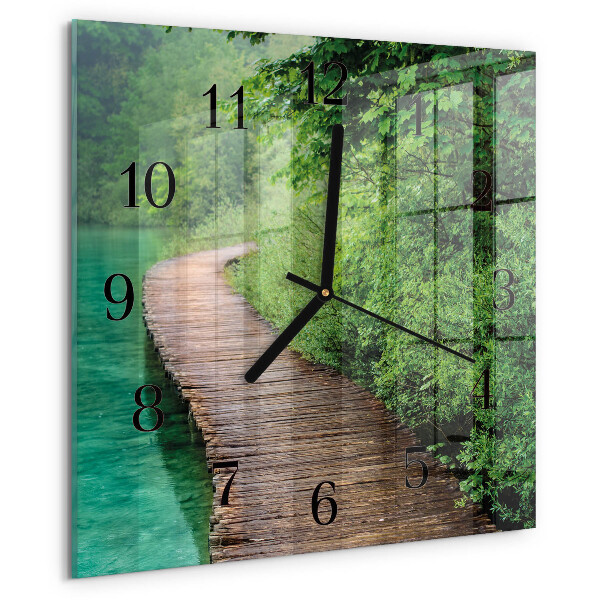 Orologio quadrato Passerella in legno