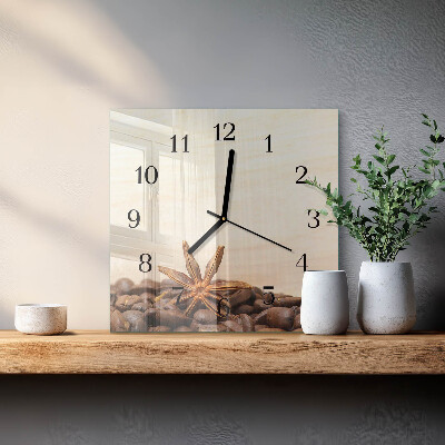 Orologio quadrato chicchi di caffè