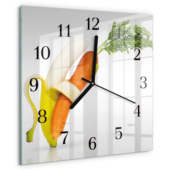 Orologio quadrato Carote e banane