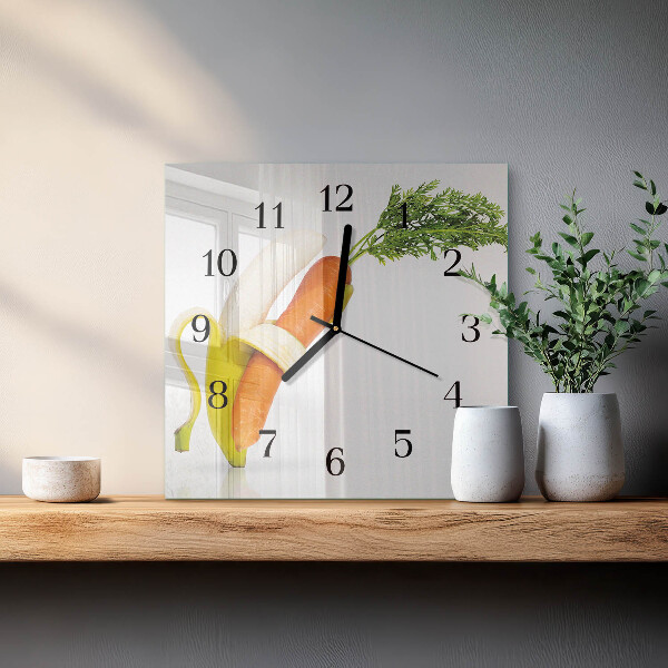 Orologio quadrato Carote e banane