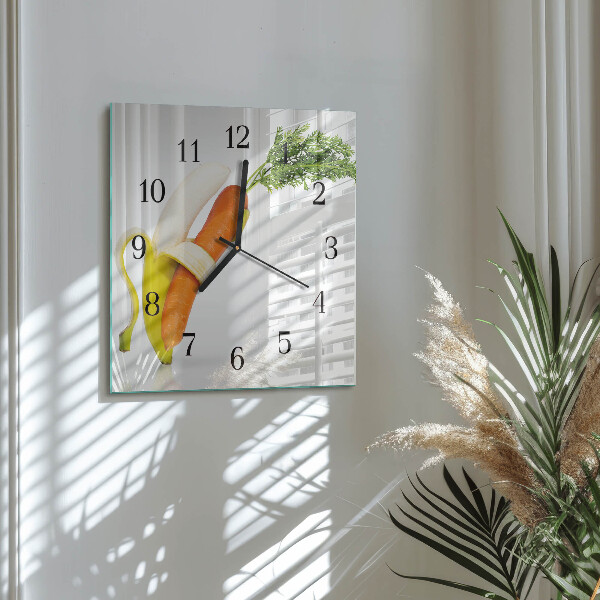 Orologio quadrato Carote e banane