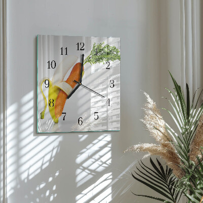 Orologio quadrato Carote e banane
