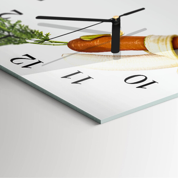Orologio quadrato Carote e banane