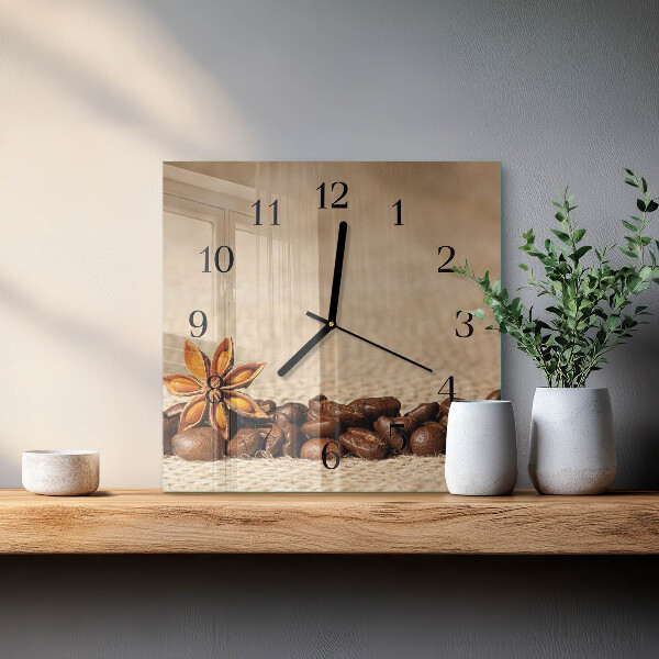 Orologio quadrato chicchi di caffè