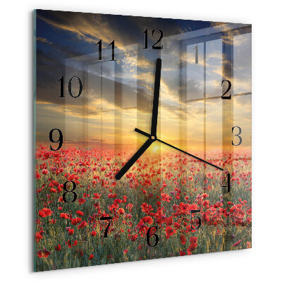 Orologio quadrato Campo di papaveri